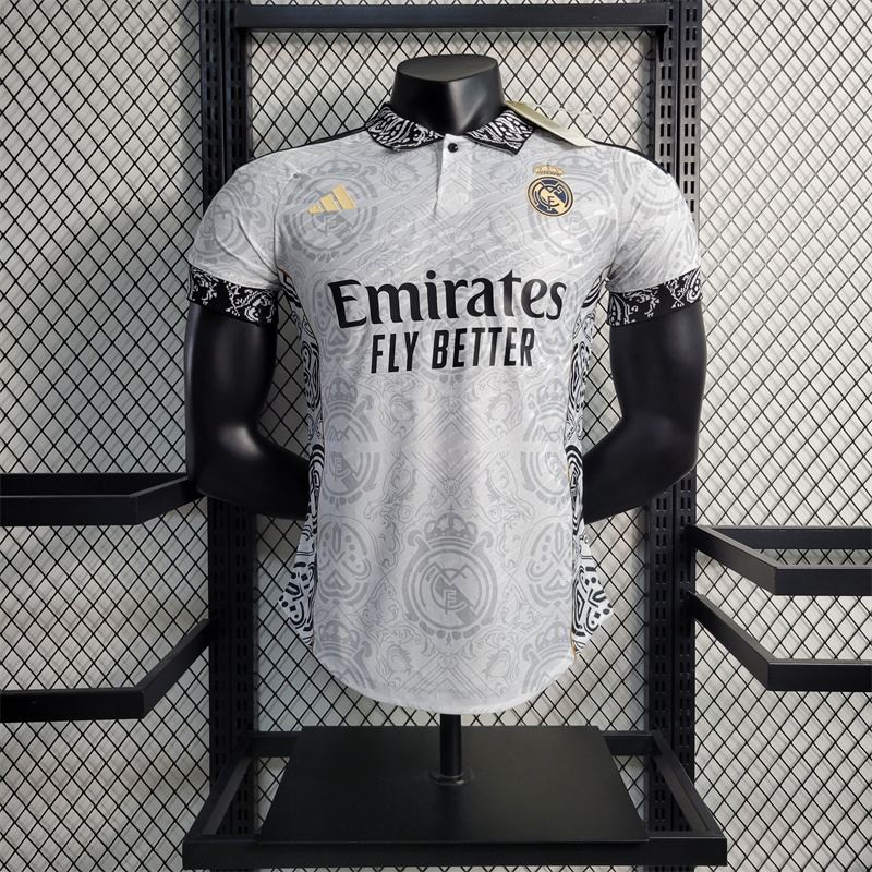 Real Madrid 23-24 White Black Jersey - Player Version